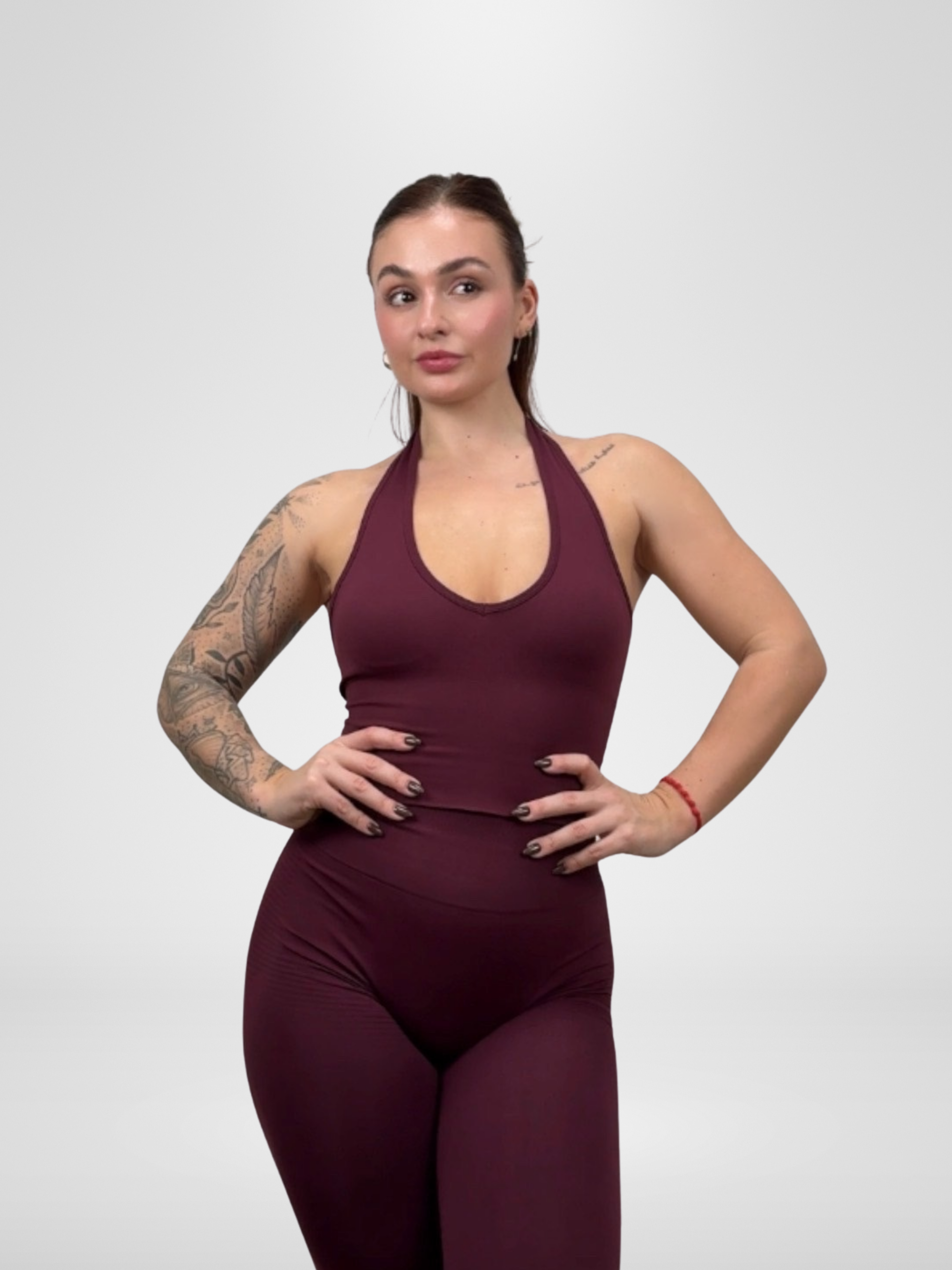 Sculpt Seamless Halter Top - Noir Plum